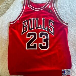 1994 Michael Jordan Champion Bulls Red Jersey retro
